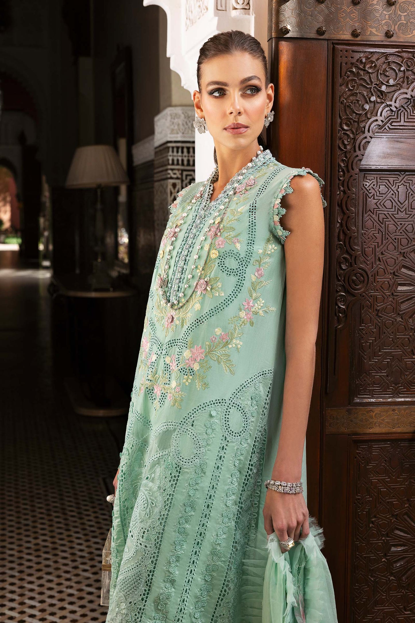 Creamy Green | Unstitched Eid Collection