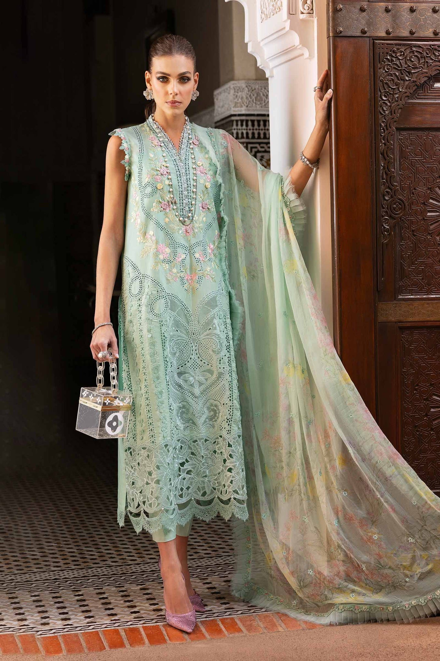Creamy Green | Unstitched Eid Collection