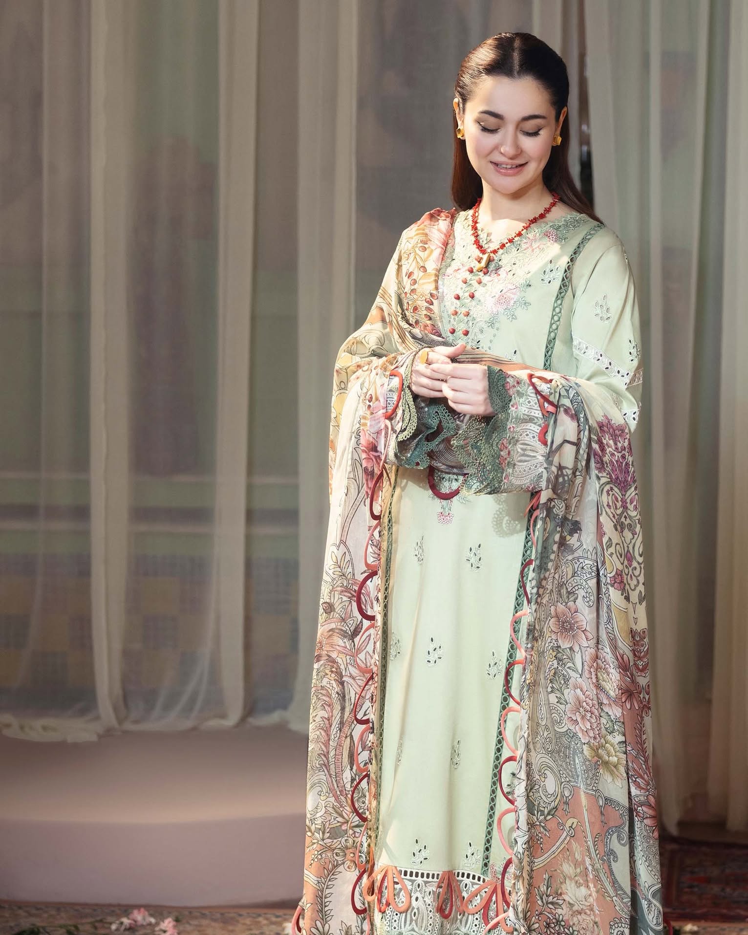Embroidered Lawn Olive Dress Design
