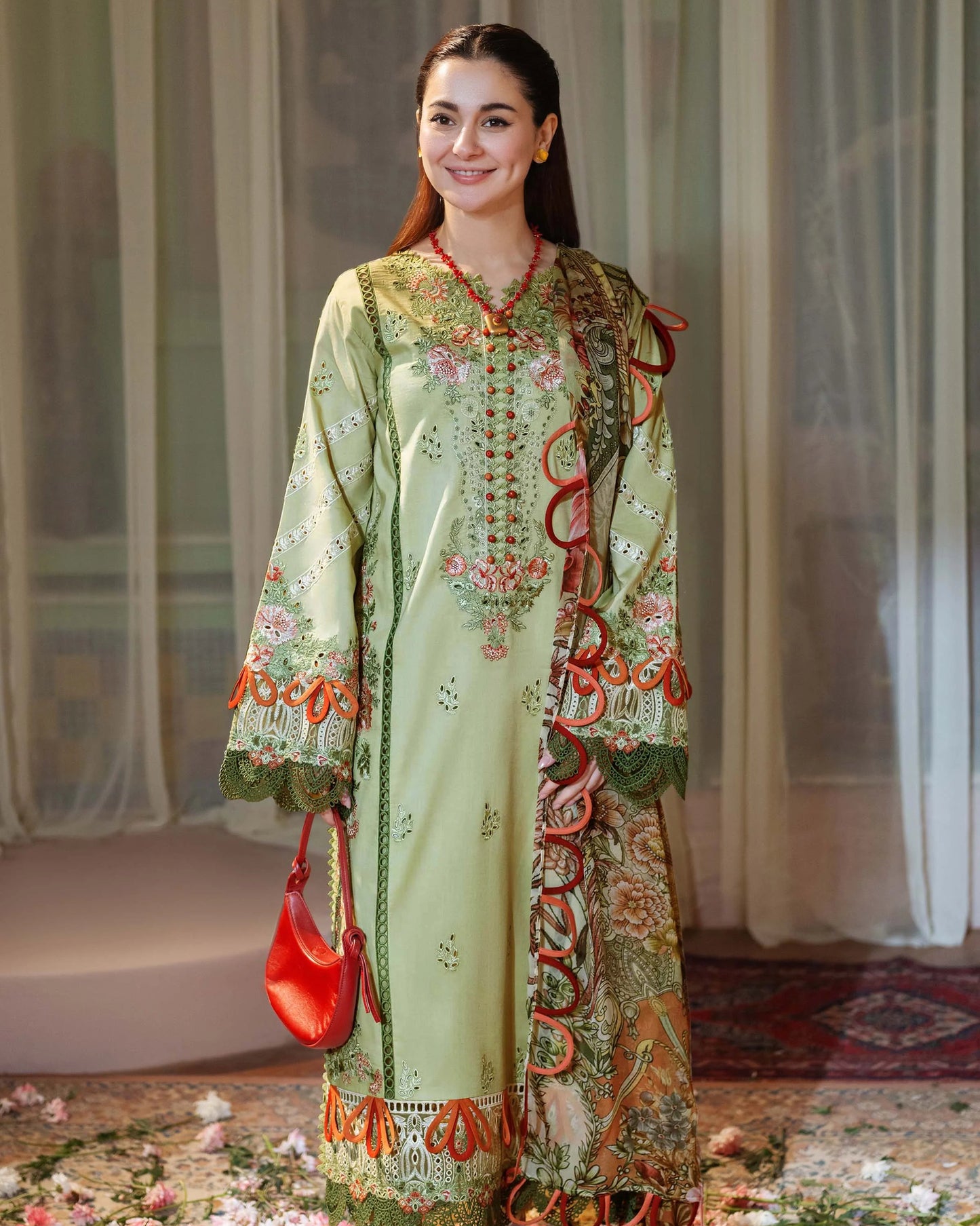 Luxury Embroidered Lawn Dress for Festive Collection