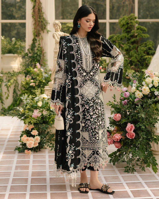 Black Embroidered Lawn Suit for Eid Collection