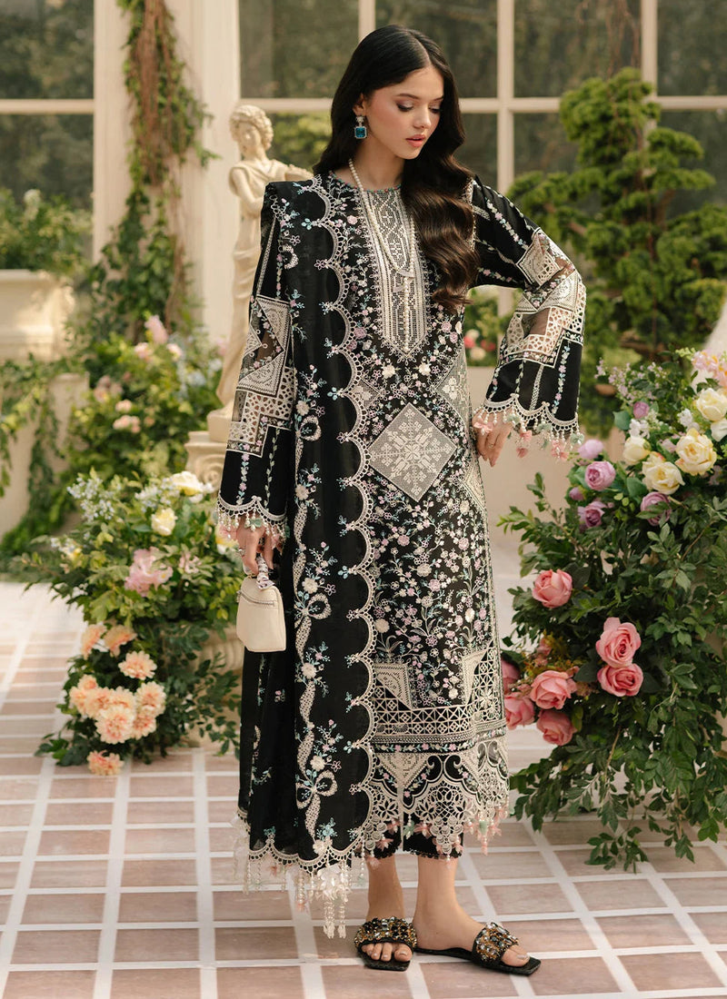 Black Embroidered Lawn Suit for Eid Collection