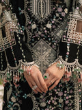 Closeup Look of Beautiful Embroidery on Black Lawn Dress for Eid Collection