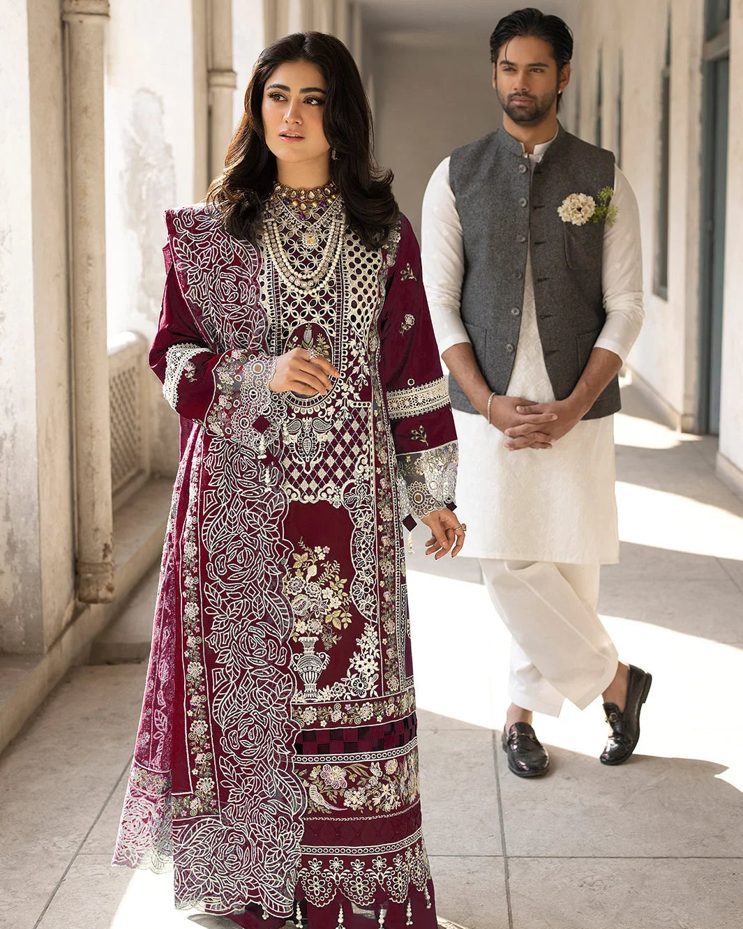 Rich Maroon Lawn Suit for Women's Eid Collection