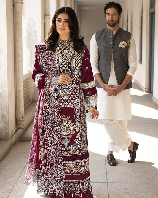 Rich Maroon Lawn Suit for Women's Eid Collection