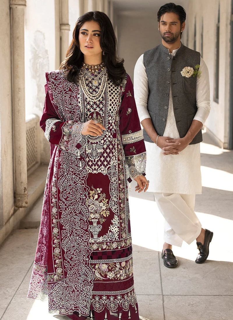 Rich Maroon Lawn Suit for Women's Eid Collection