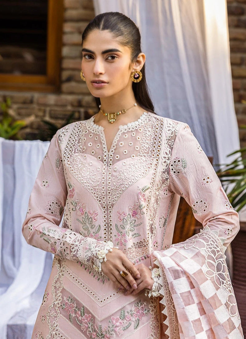 Peach Color Lawn Dress for festive collection