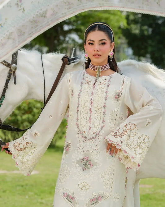 Off white Lawn Dress Design for Eid and Festive Collection