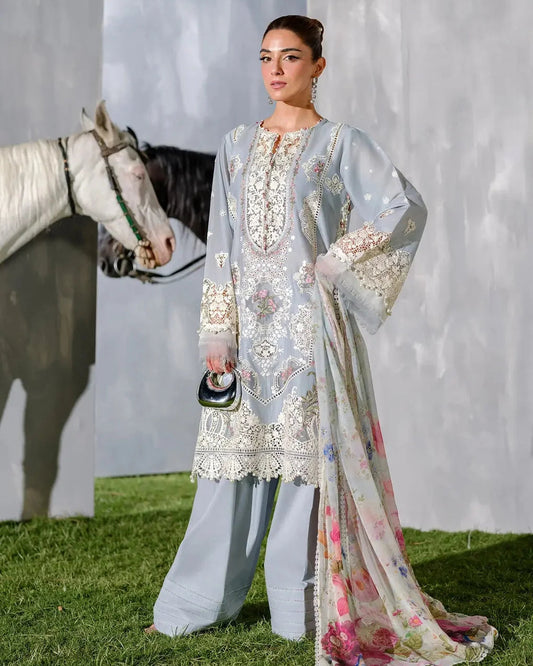 Gary color Lawn Dress for Women's Eid Collection