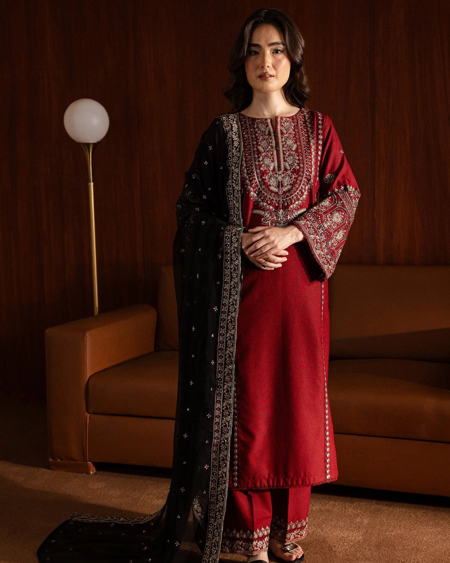 Rich Maroon Lawn Suit for Women Eid Collection