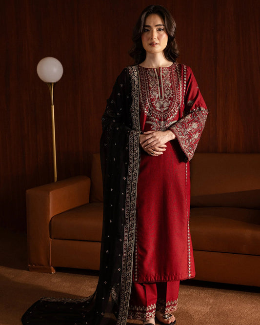 Rich Maroon Lawn Suit for Women Eid Collection