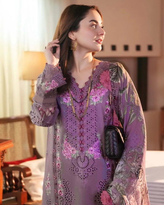 Magenta Lawn Dress for Summer Collection 2026 with Printed Chiffon Dupatta