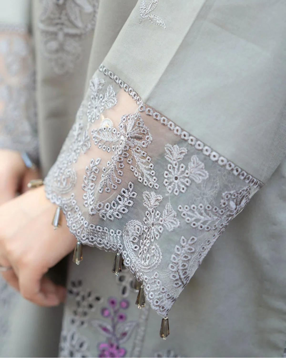 Embroidered Sleeves in Lawn Dress for Women