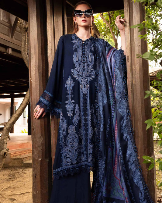 Rich Blue Embroidered Lawn Dress for Eid Collection in Summer 2026