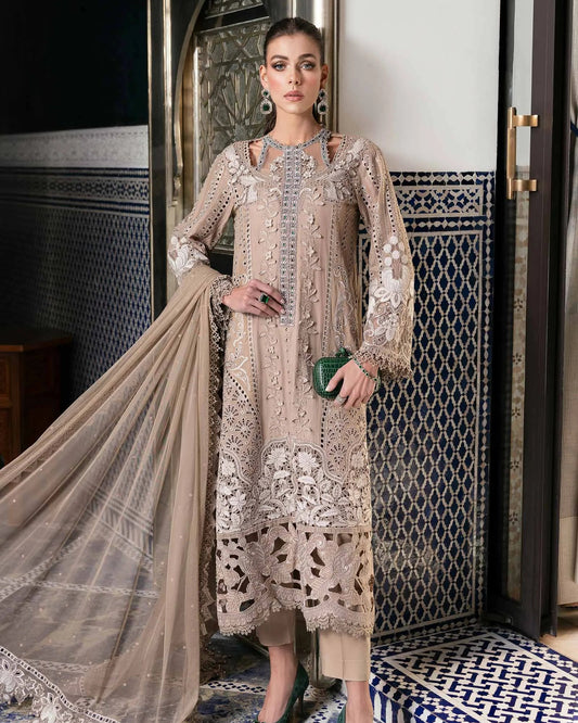 Light Brown Lawn Dress for Women Eid Collection