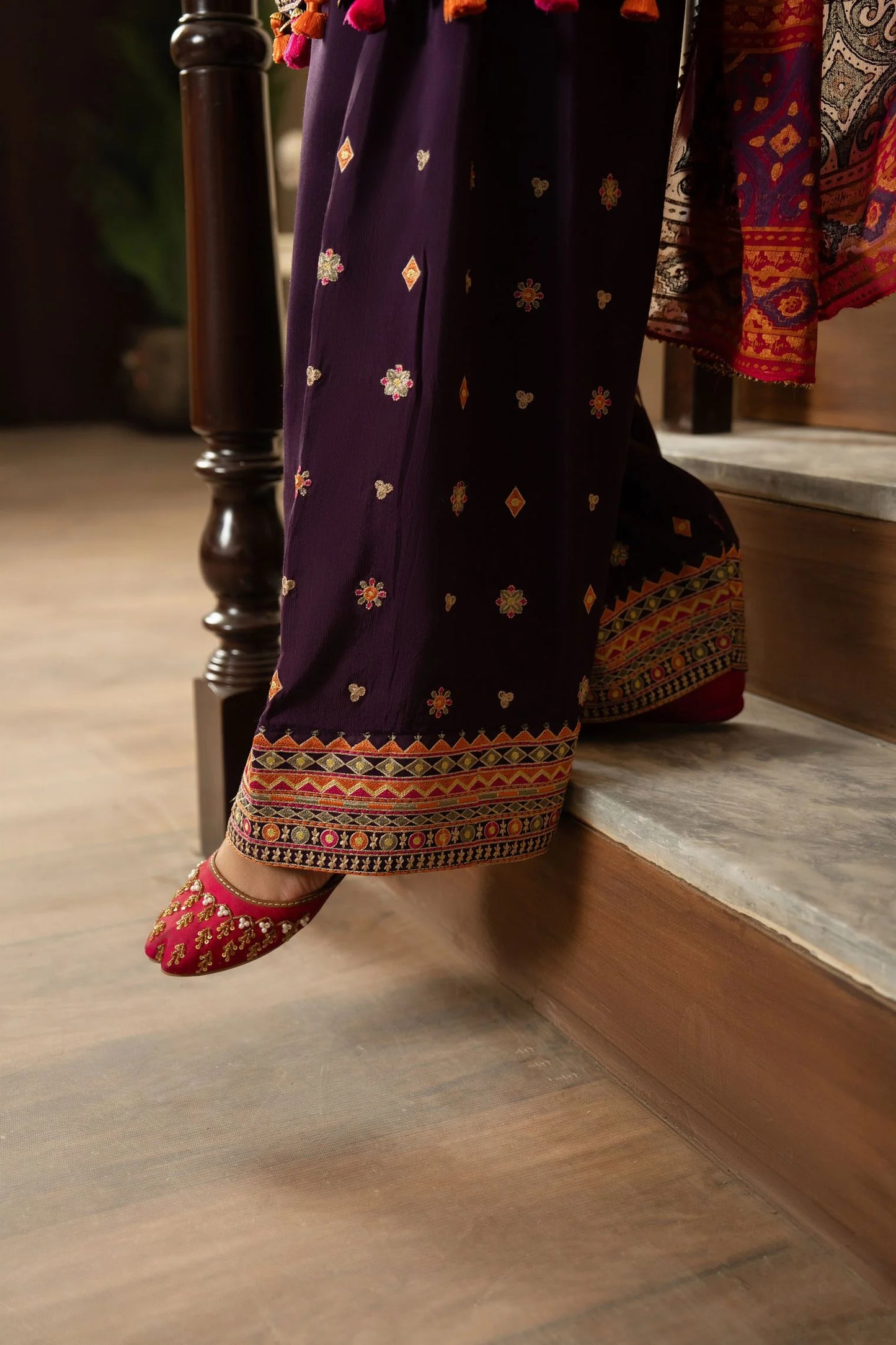 Embroidered Trouser Photo of Lawn dress design for women