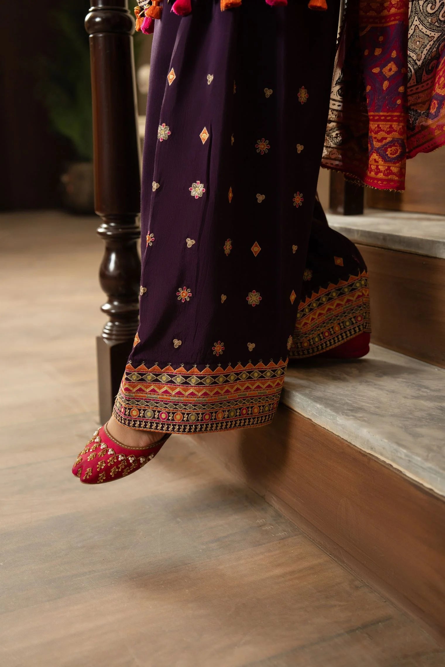 Embroidered Trouser Photo of Lawn dress design for women