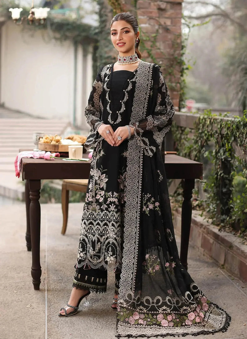 Black Embroidered Lawn Dress for Women | Eid Collection 2026  Zelvish