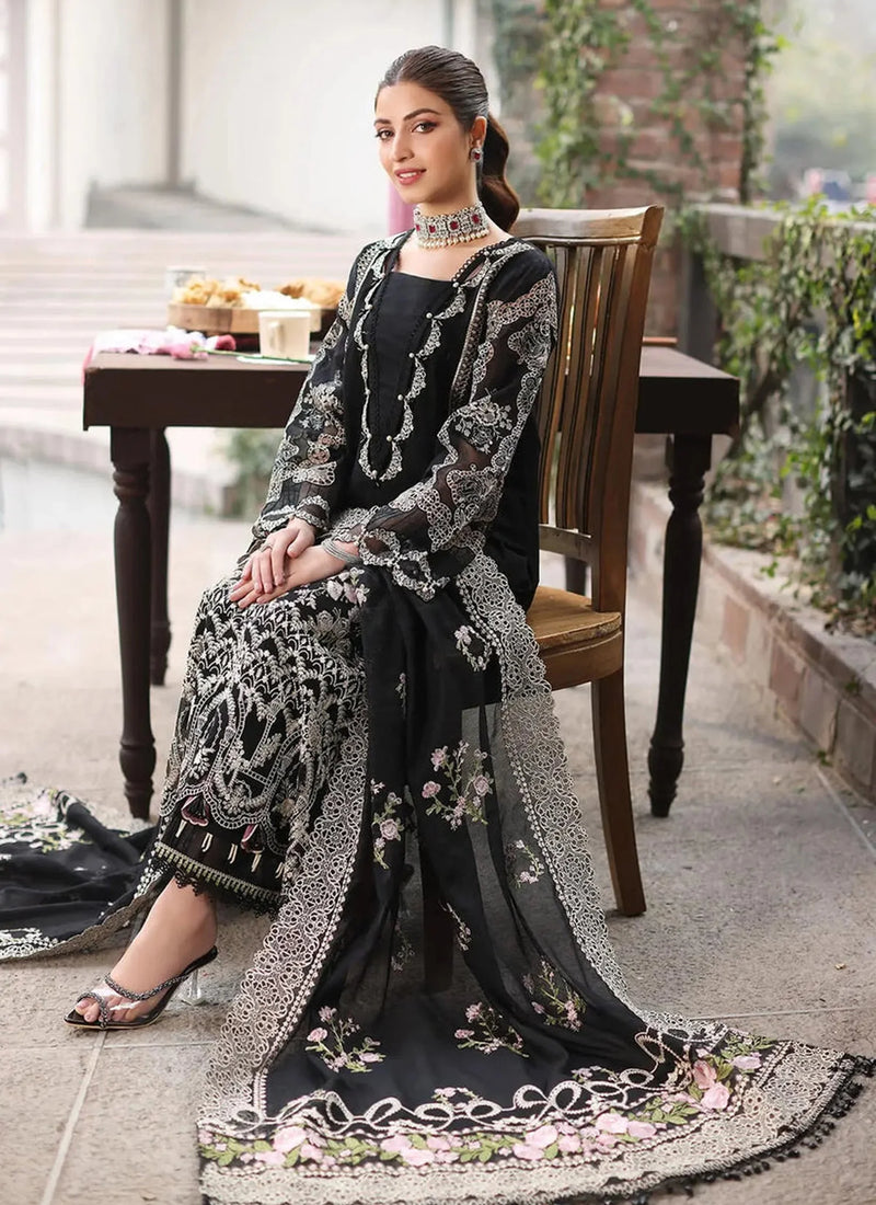 Black Embroidered Lawn Dress for Women | Eid Collection 2026  Zelvish